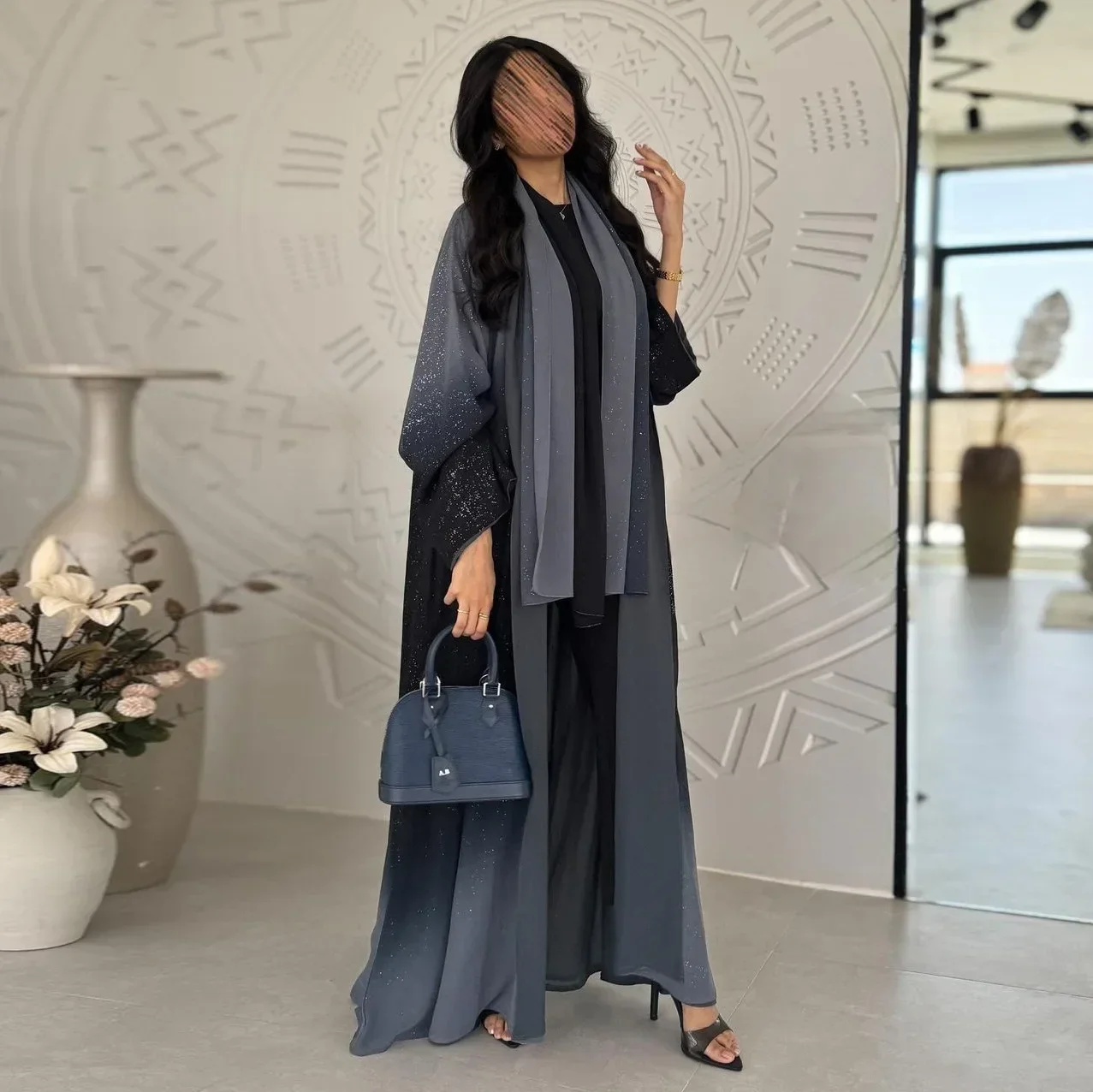 Jalabiya Women Arabic - Vestido muçulmano de quimono aberto de