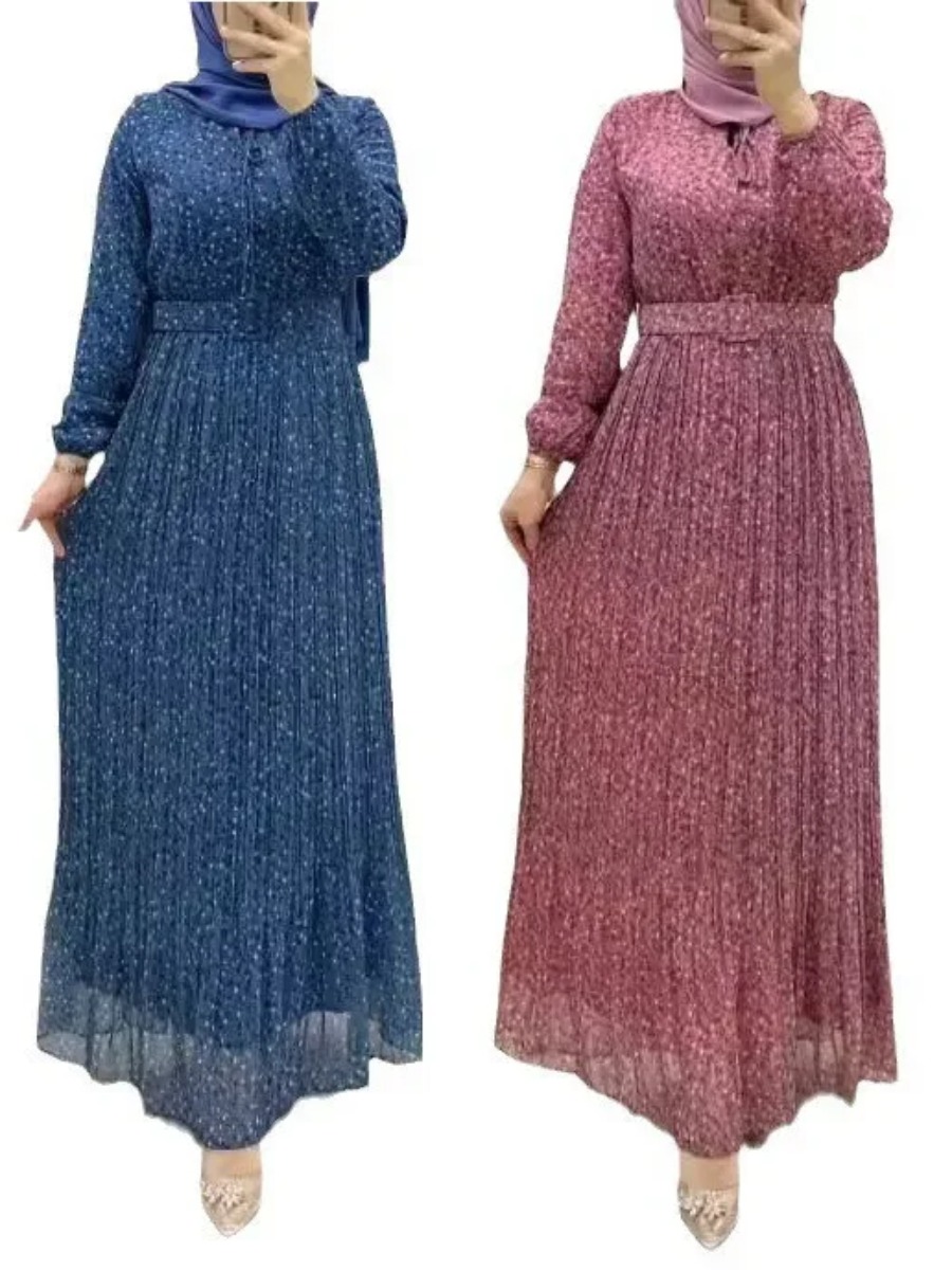 Jalabiya Women Arabic - Vestido longo estampado muçulmano jalabiya ramadan